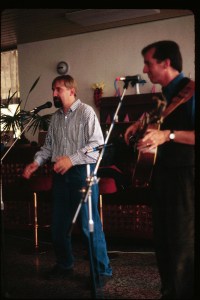 Tomas translating a story. That's a much younger version of myself on the right, there.