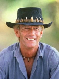 Paul Hogan as "Crocodile Dundee" from the 80's hit film by that name.