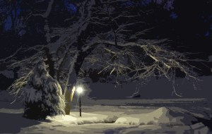 Amazing how one light can warm up a very cold landschape.